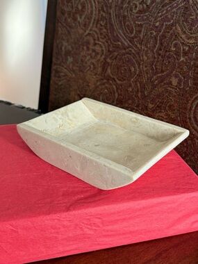 Creative Home Natural Champagne Marble Boat Shaped Candle Holder or Soap Dish
